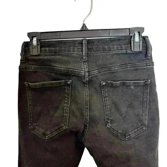 𝅺mother The Swooner Dagger Ankle Fray Black Jeans in Baa Baa Black Sheep Size 26 - Picture 7 of 12